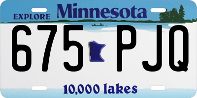 MN license plate 675PJQ