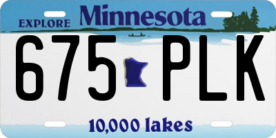 MN license plate 675PLK