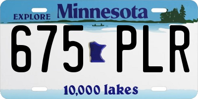 MN license plate 675PLR