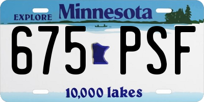 MN license plate 675PSF