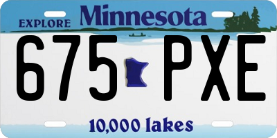 MN license plate 675PXE
