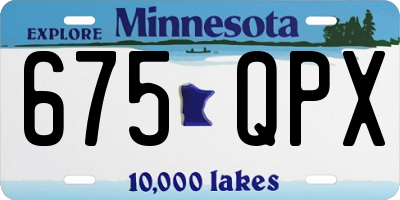 MN license plate 675QPX