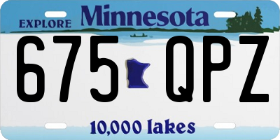 MN license plate 675QPZ