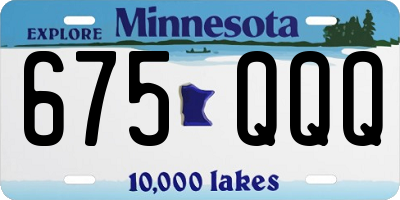 MN license plate 675QQQ