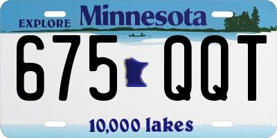 MN license plate 675QQT