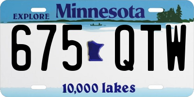 MN license plate 675QTW