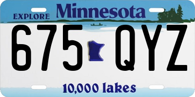 MN license plate 675QYZ