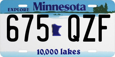 MN license plate 675QZF