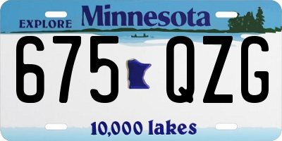 MN license plate 675QZG