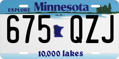 MN license plate 675QZJ