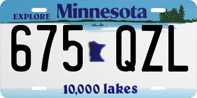 MN license plate 675QZL