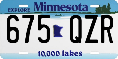MN license plate 675QZR