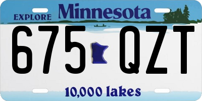 MN license plate 675QZT