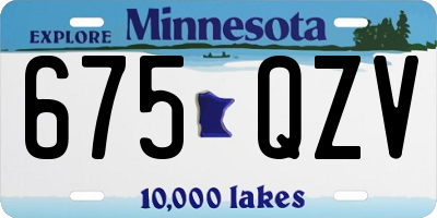 MN license plate 675QZV