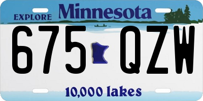 MN license plate 675QZW