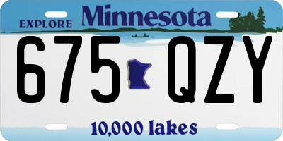 MN license plate 675QZY