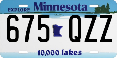 MN license plate 675QZZ