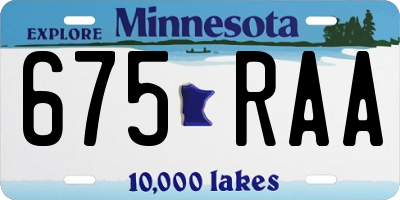 MN license plate 675RAA