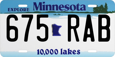 MN license plate 675RAB