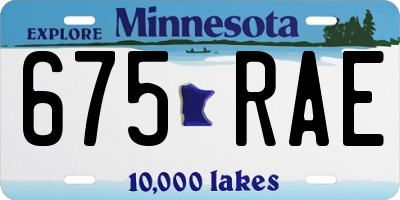 MN license plate 675RAE