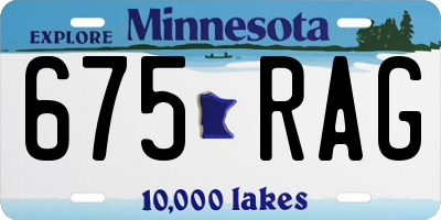 MN license plate 675RAG
