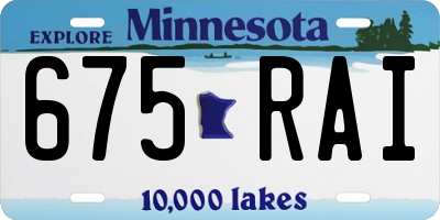 MN license plate 675RAI