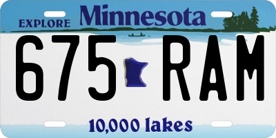 MN license plate 675RAM