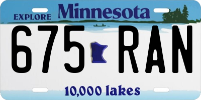 MN license plate 675RAN
