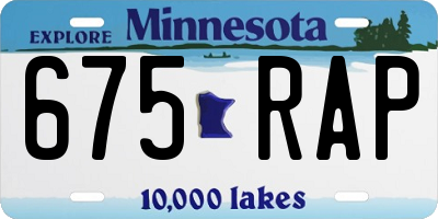 MN license plate 675RAP