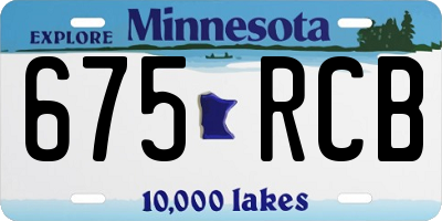 MN license plate 675RCB