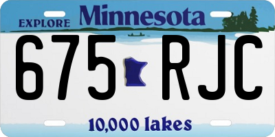 MN license plate 675RJC