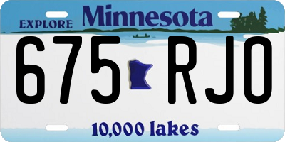 MN license plate 675RJO
