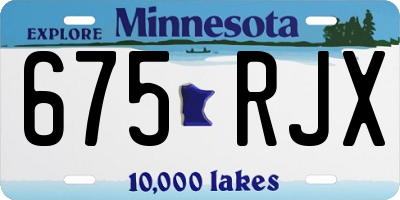 MN license plate 675RJX