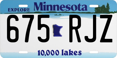 MN license plate 675RJZ