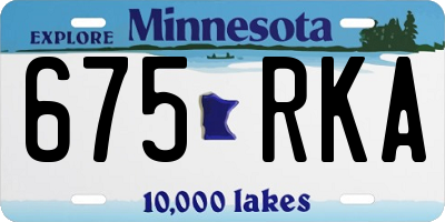 MN license plate 675RKA