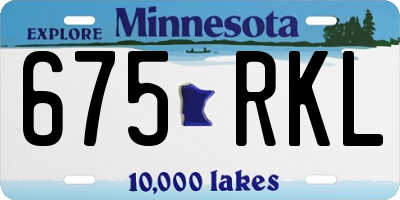 MN license plate 675RKL