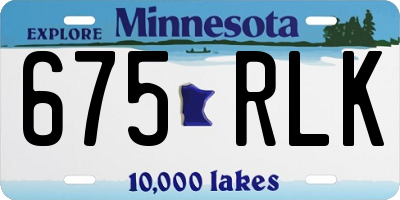 MN license plate 675RLK