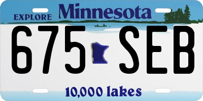MN license plate 675SEB