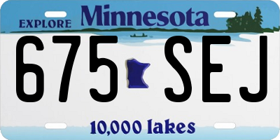 MN license plate 675SEJ