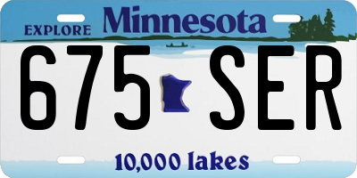 MN license plate 675SER