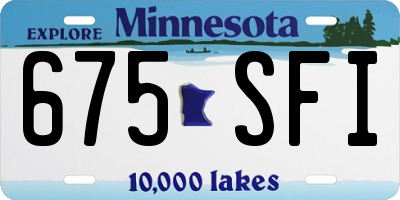 MN license plate 675SFI
