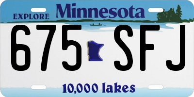 MN license plate 675SFJ