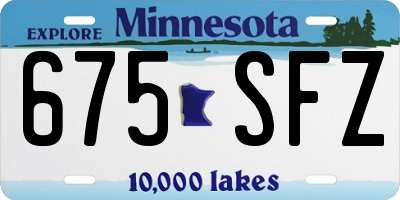 MN license plate 675SFZ