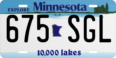MN license plate 675SGL