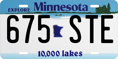 MN license plate 675STE