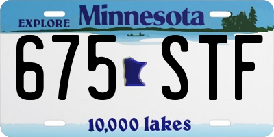MN license plate 675STF