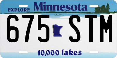 MN license plate 675STM