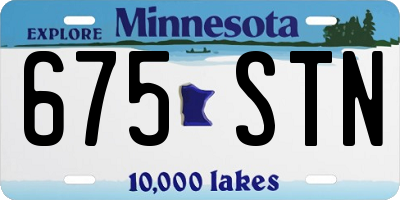 MN license plate 675STN