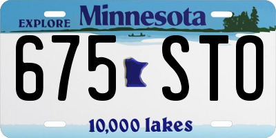 MN license plate 675STO