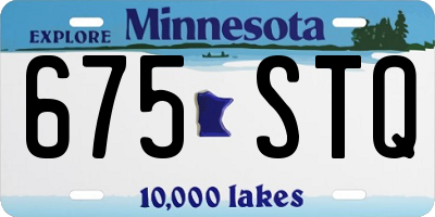 MN license plate 675STQ